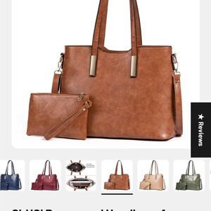 Cluci Brown Tote Bag with Matching clutch.
